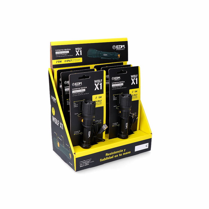 Edm Linterna LED táctica Wolf X1 recargable 550 lm/200 lm