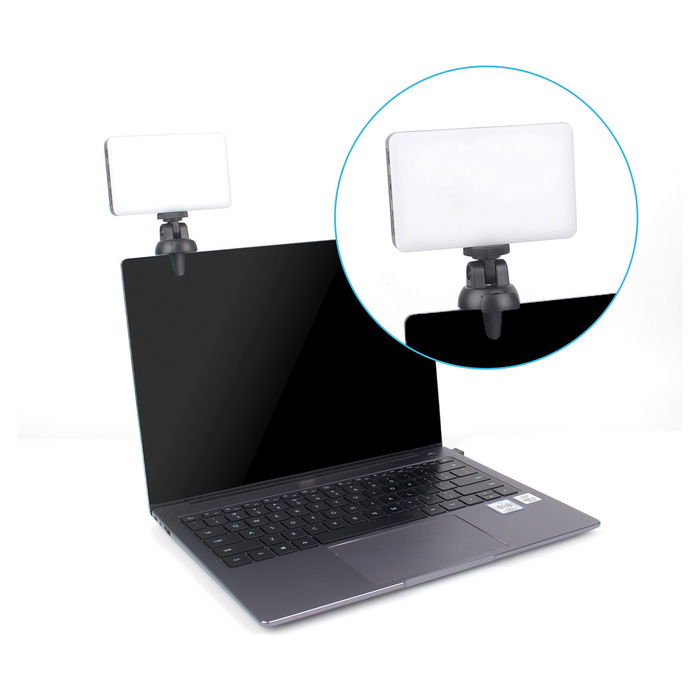 Realpower VL-1 Videoleuchte Lights On Video LED 8W 1250lm 3200-6500K Luz de Video para PC Smartphone Tableta Negro Blanco