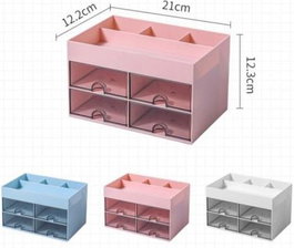 ROYMART Organizador de Sobremesa Horizontal con 4 Cajones, Colores Surtidos