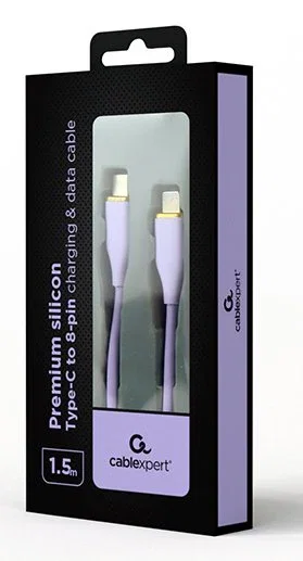 GEMBIRD Cable de Carga y Datos USB-C a Lightning 1,5 m Violeta