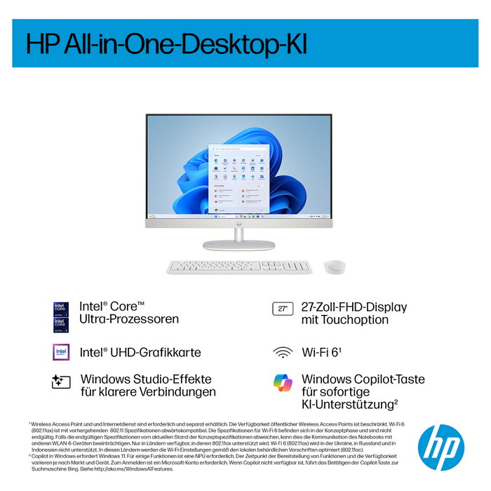 HP 27-cr2255ng Todo en uno Blanco con Intel Core Ultra 5, 16GB RAM y 512GB SSD HP 27-cr2255ng Todo en uno Blanco con Intel Core Ultra 5, 16GB RAM y 512GB SSD