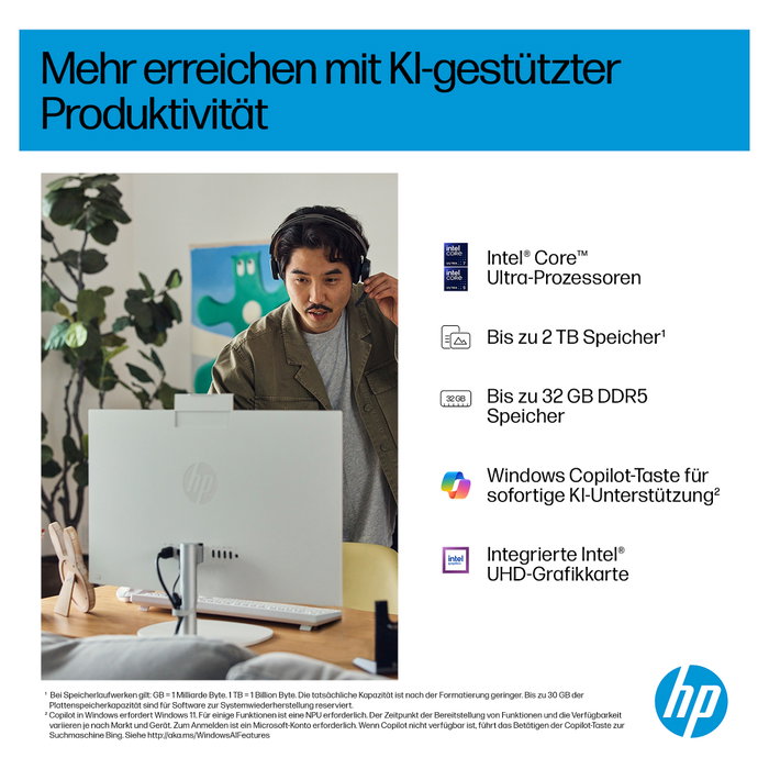 HP 27-cr2255ng Todo en uno Blanco con Intel Core Ultra 5, 16GB RAM y 512GB SSD HP 27-cr2255ng Todo en uno Blanco con Intel Core Ultra 5, 16GB RAM y 512GB SSD