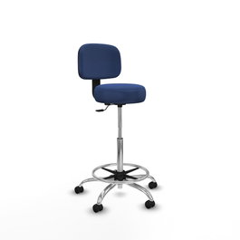 PIQUERAS Y CRESPO Taburete Llanos CL Bali azul marino con base cromada