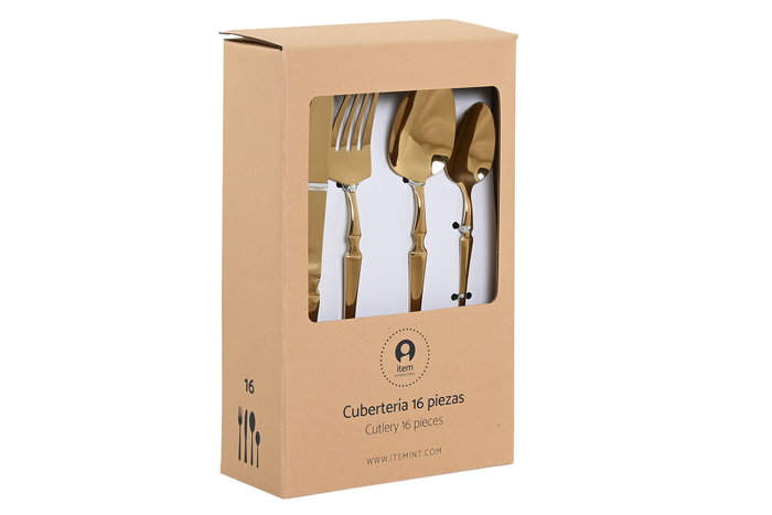 DKD Home Decor Cubertería Basicos Dorado Inox Set de 24 Piezas 1.5 x 15 x 3 cm DKD Home Decor Cubertería Basicos Dorado Inox Set de 24 Piezas 1.5 x 15 x 3 cm