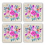 Hermia Felpudos de Piedra Natural 100% - Set de 4 Salvamanteles TBA507873505 - Elegantes, Resistentes al Calor y Arañazos, 10x10x1 cm