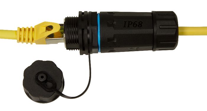 LOGON PROFESSIONAL Acoplador de Panel Cat.6A RJ45 IP68 para Exterior / Industrial con Gland, Modelo TWPGLAND84