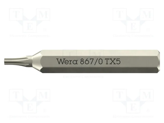 WERA Punta de destornillador Torx® TX5 867/0 Micro con casquillo de 4mm WERA Punta de destornillador Torx® TX5 867/0 Micro con casquillo de 4mm