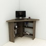 Hanah Home Corner Mesa de estudio Nogal 80x73.8x80 cm Tablero de partículas recubierto de melamina con estantes