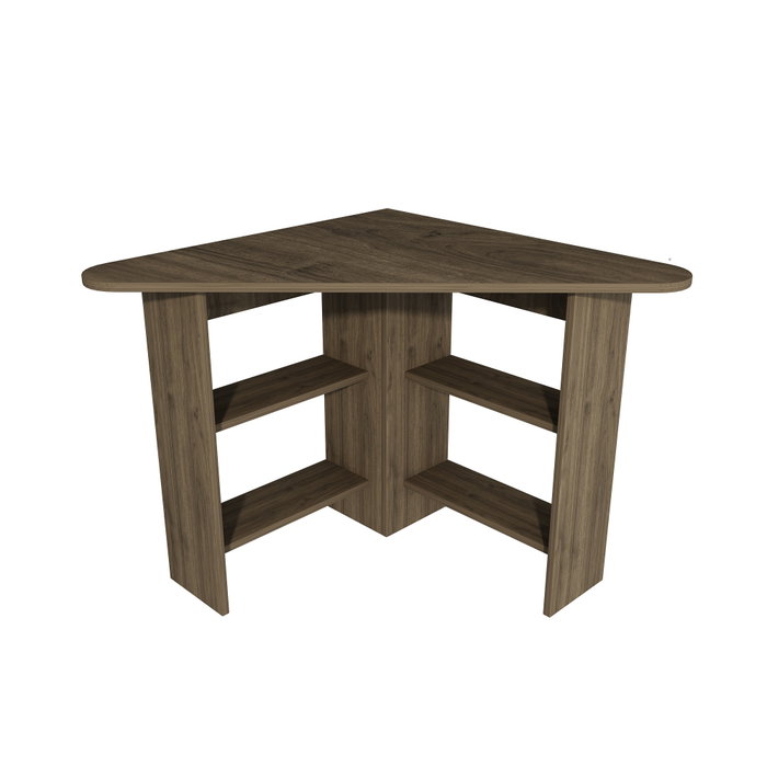 Hanah Home Corner Mesa de estudio Nogal 80x73.8x80 cm Tablero de partículas recubierto de melamina con estantes Hanah Home Corner Mesa de estudio Nogal 80x73.8x80 cm Tablero de partículas recubierto de melamina con estantes