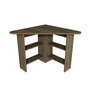 Hanah Home Corner Mesa de estudio Nogal 80x73.8x80 cm Tablero de partículas recubierto de melamina con estantes