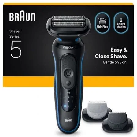 Braun Series 5 52-B1650S Afeitadora Eléctrica con Recortador Corporal y Barba, Carga Rápida 5 min, 50 min Uso Inalámbrico, Resistente al Agua 100% Braun Series 5 52-B1650S Afeitadora Eléctrica con Recortador Corporal y Barba, Carga Rápida 5 min, 50 min Uso Inalámbrico, Resistente al Agua 100%
