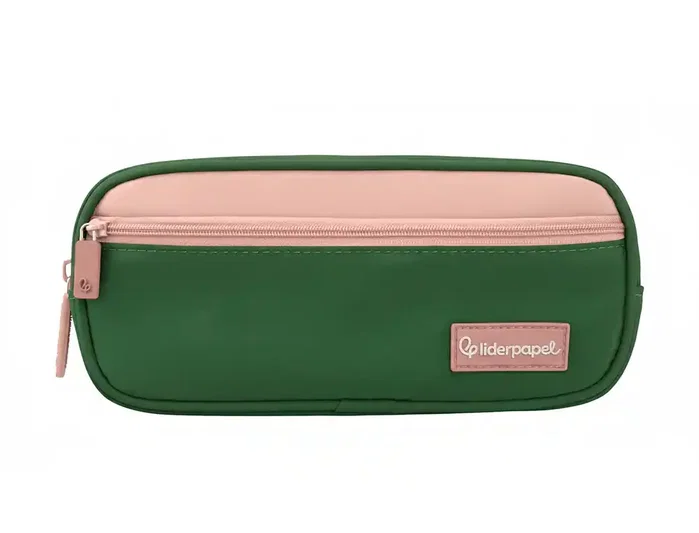 Liderpapel Estuche portatodo Duo 2 cremalleras verde militar Liderpapel Estuche portatodo Duo 2 cremalleras verde militar