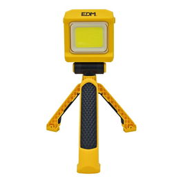 EDM Linterna Trípode Plegable de Trabajo 2000 Lúmenes IP65 con Batería Recargable USB-C, Modo Mano/Trípode, Power Bank, Luz 6000K, Base Magnética, Asa Plegable y Foco Giratorio 360°