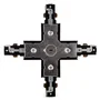 Conector X Carril Bifásico Negro Focos LEDs