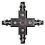 Conector X Carril Bifásico Negro Focos LEDs