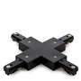 Conector X Carril Bifásico Negro Focos LEDs