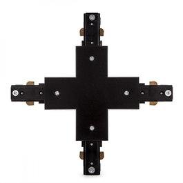 Conector X para Carril Bifásico de Focos LED Color Negro