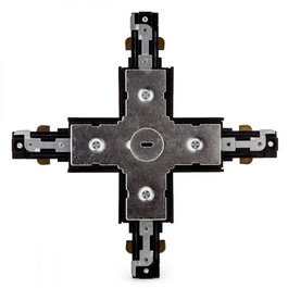 Conector X para Carril Bifásico de Focos LED Color Negro