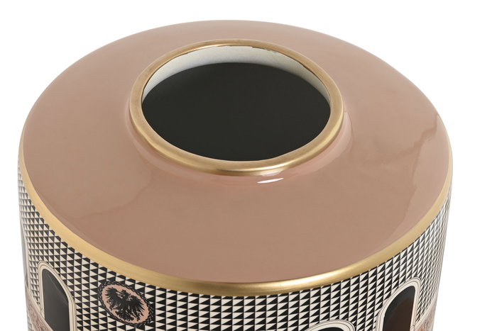 DKD Home Decor Jing door Tibor Item Home Porcelana Multicolor Blanco Dorado Melocoton 20 x 25 x 20 cm