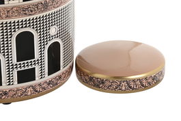 DKD Home Decor Jing door Tibor Item Home Porcelana Multicolor Blanco Dorado Melocoton 20 x 25 x 20 cm