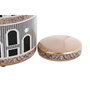 DKD Home Decor Tibor de Porcelana Multicolor JING DOOR con Diseño de Puertas