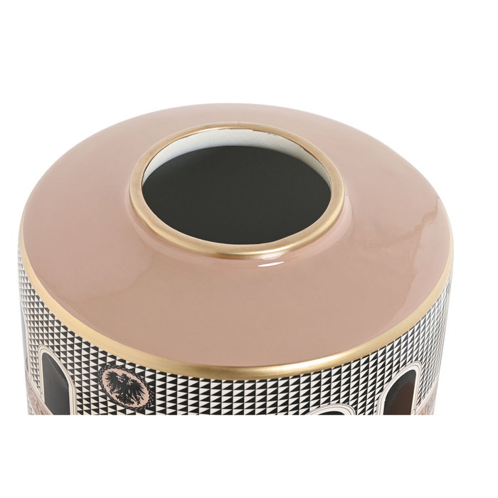 DKD Home Decor Tibor de Porcelana Multicolor JING DOOR con Diseño de Puertas
