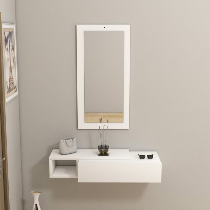Hanah Home Aparador Vien - White, Melamina, Blanco