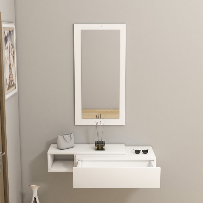 Hanah Home Aparador Vien - White, Melamina, Blanco