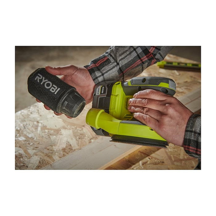 Ryobi RROS18-0 Lijadora Orbital Inalámbrica 18V Velcro 10000 OPM Negro Verde