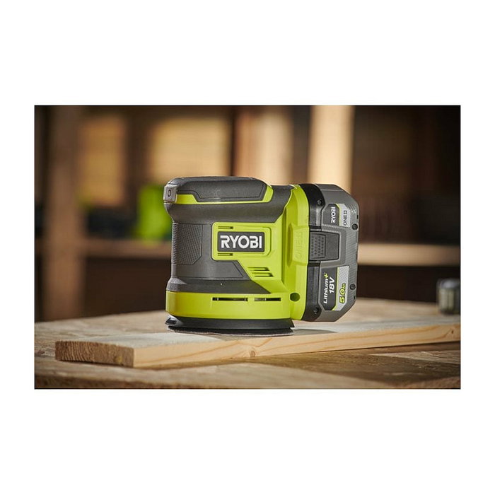 Ryobi RROS18-0 Lijadora Orbital Inalámbrica 18V Velcro 10000 OPM Negro Verde