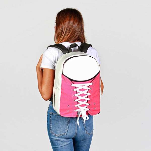 OMP! Sneakers Fuchsia Mochila Grande Urbana 1 Compartimento 17x30x40cm 60% PU 40% Algodón Poliéster Fucsia