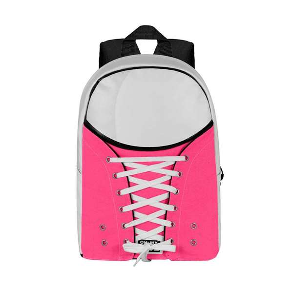 OMP! Sneakers Fuchsia Mochila Grande Urbana 1 Compartimento 17x30x40cm 60% PU 40% Algodón Poliéster Fucsia