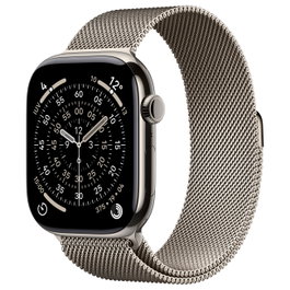 Apple Watch Series 11 GPS + Cellular - 46 mm - Titanio natural - Correa Milanese Loop natural - M/L