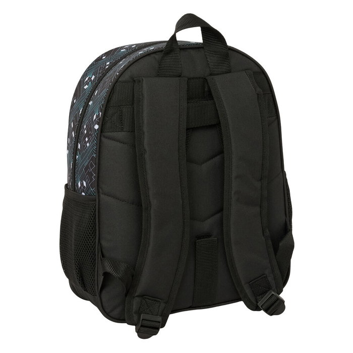 SAFTA Mochila Escolar Minecraft con Bolsillos Laterales y Portabotellas, Espalda Acolchada, 32x38x12 cm