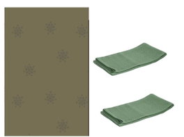 DKD Home Decor Set de 3 Paños de Algodón Copo de Nieve Verde