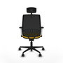 PIQUERAS Y CRESPO Silla de oficina Alares con mecanismo traslack, malla negra y asiento amarillo