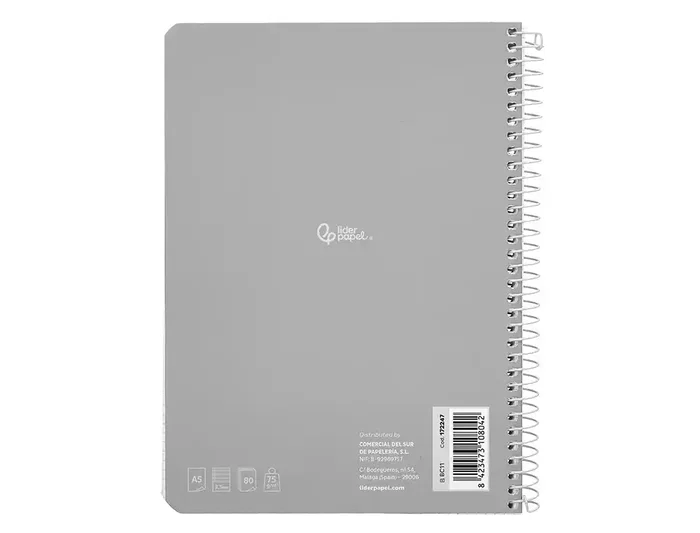 Liderpapel Cuaderno Espiral A5 Smart Tapa Blanda 80 Hojas 75gr Pauta 3,5mm Margen Colores Surtidos