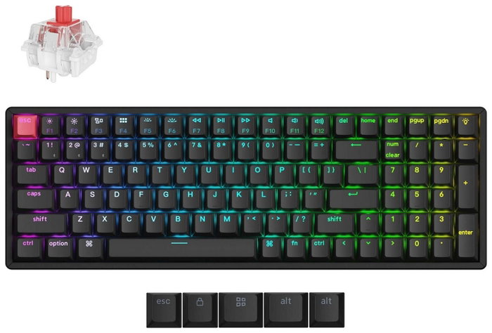 Keychron K4X-J1 Teclado Mecánico 96% Red Switch RGB Hot-Swap Layout Español Inalámbrico Bluetooth USB-C Negro Keychron K4X-J1 Teclado Mecánico 96% Red Switch RGB Hot-Swap Layout Español Inalámbrico Bluetooth USB-C Negro