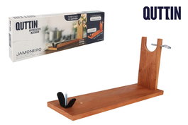 Quttin Jamonero Madera Banqueta 2 Agujeros 51 cm largo x 16.5 cm ancho x 5 cm alto (4 Unidades)