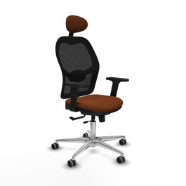 PIQUERAS Y CRESPO Silla de oficina Jorquera con mecanismo Sincro/Traslack Marrón y Negro