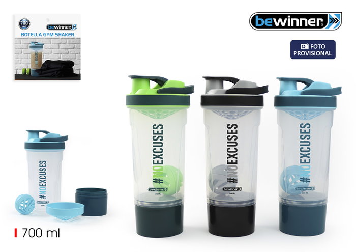 Inde Bewinner Botella Gym Shaker 700ml (Pack de 12 Unidades) Inde Bewinner Botella Gym Shaker 700ml (Pack de 12 Unidades)