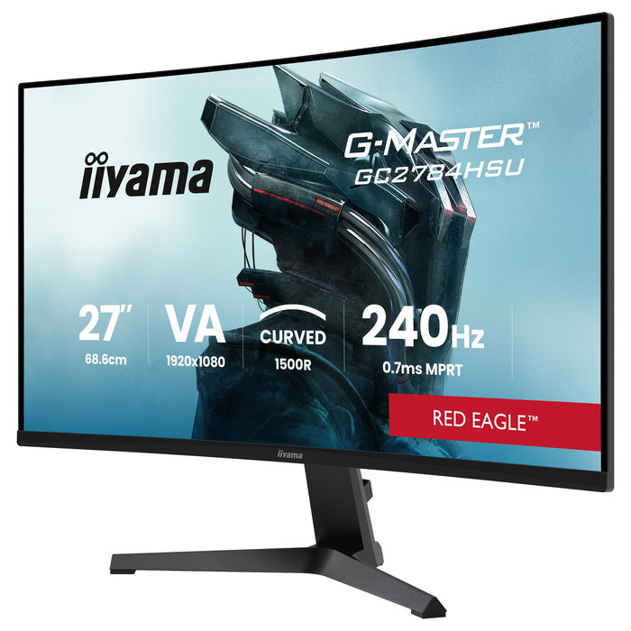 iiyama G-Master GC2784HSU-B1 27" FHD VA 240Hz Curvo Gaming Monitor 0,7ms FreeSync Premium HDR10 Negro