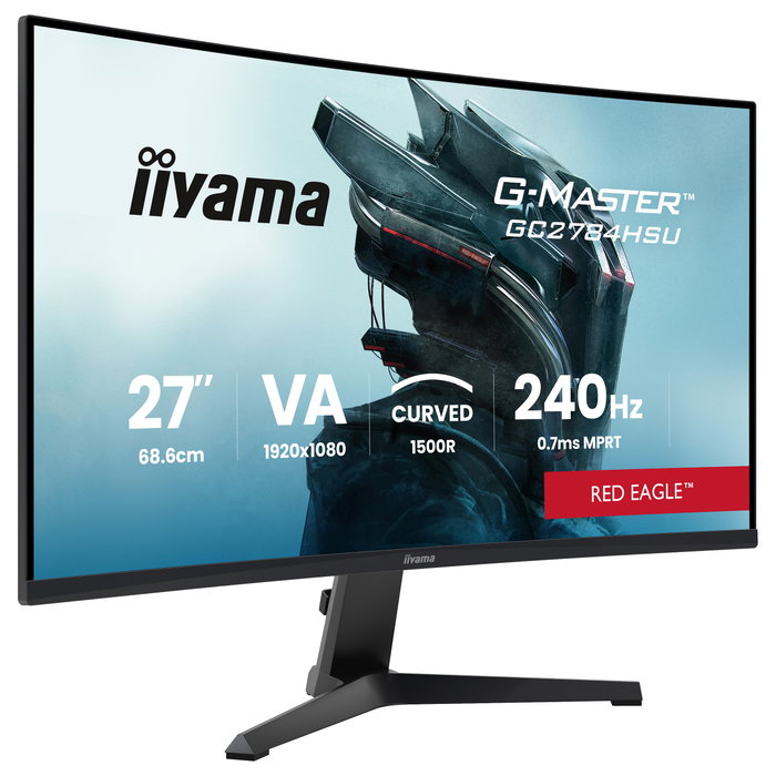 iiyama G-Master GC2784HSU-B1 27" FHD VA 240Hz Curvo Gaming Monitor 0,7ms FreeSync Premium HDR10 Negro