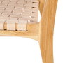 Silla Beige Madera Teca-Piel 50 X 56 X 87 cm