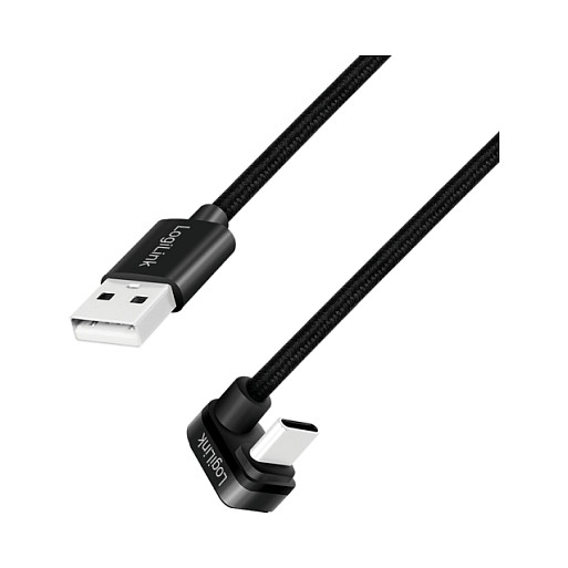 LogiLink Cable USB 2.0 de USB-A a USB-C de 3 m con conector angular de 180° LogiLink Cable USB 2.0 de USB-A a USB-C de 3 m con conector angular de 180°