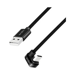 LogiLink Cable USB 2.0 Type-C gaming, C/M 180° a A/M, 3 m, negro