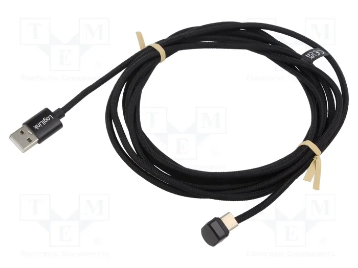 LogiLink Cable USB 2.0 de USB-A a USB-C de 3 m con conector angular de 180° LogiLink Cable USB 2.0 de USB-A a USB-C de 3 m con conector angular de 180°