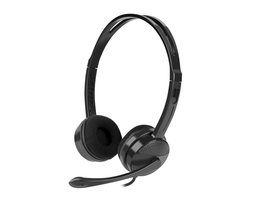 Natec Canary Go - Auriculares diadema alámbricos con micrófono boom para oficina/centro de llamadas - Negro - Supraaural, 20-20000 Hz, cable de 2m, conector 3.5 mm