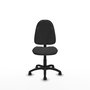 Silla de oficina Algarra con mecanismo Contacto permanente básico tapizada con Similpiel color Gris oscuro. Equipada con Base poliamida negra, Sin brazos y Ruedas de parqué