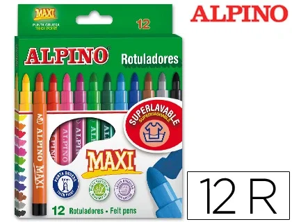 Alpino Maxi Rotuladores Punta Gruesa Estuche de 12 Unidades Surtidas